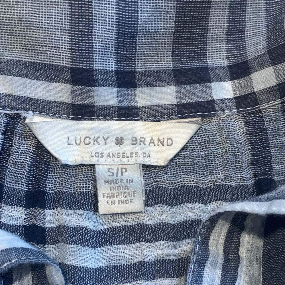 Lucky Brand Blue Plaid Button-Down Shirt Size Small - Picture 11 of 14
